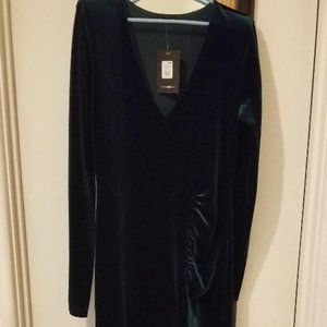 Hunter Green Velvet Long Dress